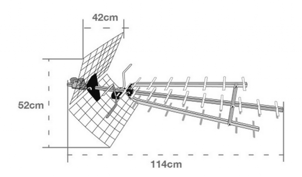 Antenne D'extérieur Trinappe 20 dB à Fiche F Dépliable - Antennes TV